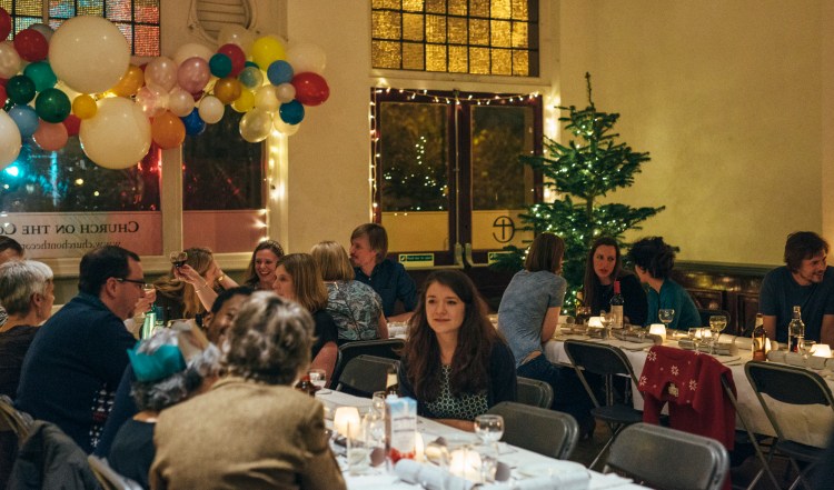 A picture of COTC during a Carol service.